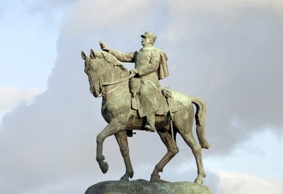 Reiterstatue von Joseph Joffre (1852-1931), Marschall von Frankreich, französischer Kommandant in der Schlacht an der Marne im Ersten Weltkrieg, Bronzeskulptur von Maxime Real del Sarte (1888-1954) von Maxime Real del Sarte