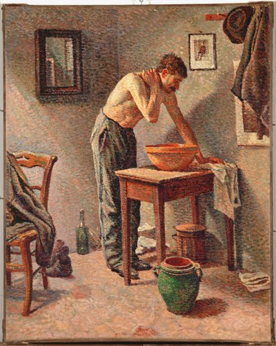 Mann beim Waschen von Maximilien Luce