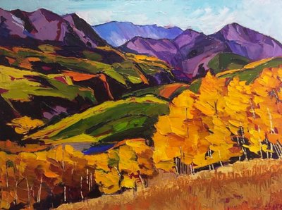 Goldene Aspen-Bergsicht von Maxine Shore
