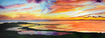 Lebendiger Küsten-Sonnenuntergang von Maxine Shore
