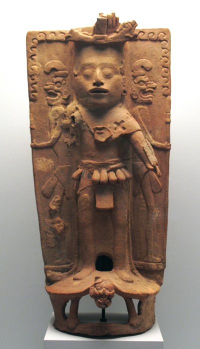 Weihrauchbrenner in Form des Maisgottes auf einer Schildkröte, Nord-Yucatán-Halbinsel, Postklassische Periode, 900-1000 n. Chr. von Mayan