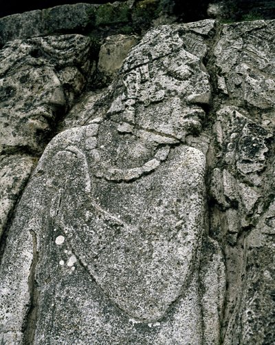 Stele im Haus A, Patio 2 im Palast von Mayan