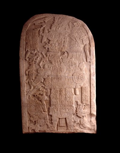 Präkolumbische Kunst, Maya-Zivilisation, späte klassische Periode: Stele aus Machaquila, Peten, Guatemala von Mayan Mayan