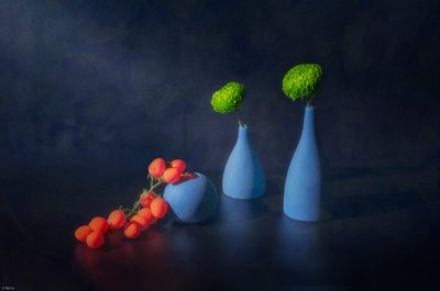 Grüne Blumen Rote Tomaten von Mei Su