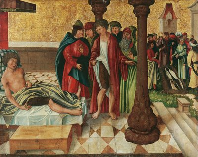 Wunderbare Beinheilung durch die Hll. Cosmas und Damian von Meister der Legendenszenen