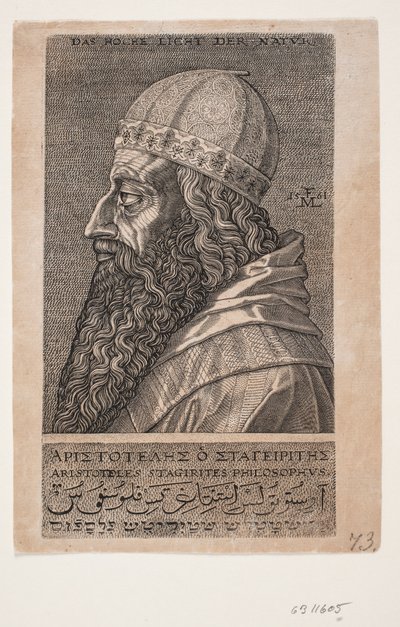 Aristoteles, Halbporträt, Profil nach links von Melchior Lorck