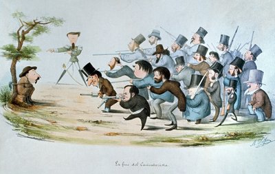 Das Ende eines Karikaturisten, 1860 von Melchiorre Delfico