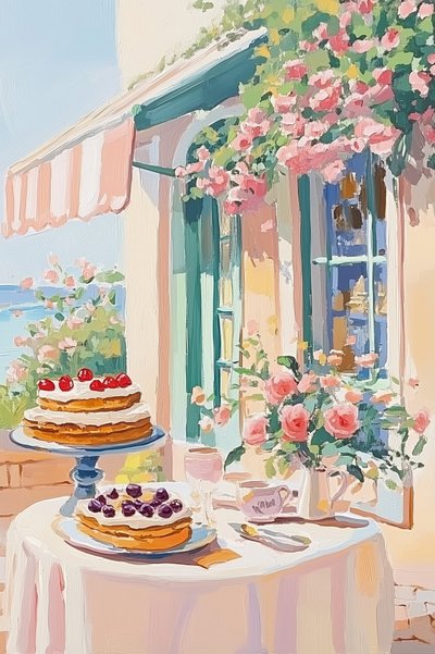 Französisches Dessertcafé von Melloi Art Prints