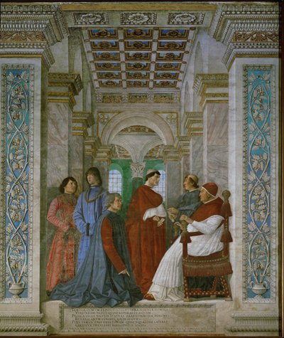 Papst Sixtus IV. Rovere und Bartolommeo Platina von Melozzo da Forli