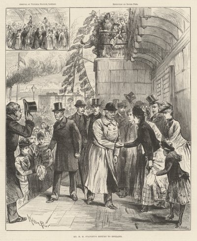 Herr H M Stanleys Rückkehr nach England von Melton Prior