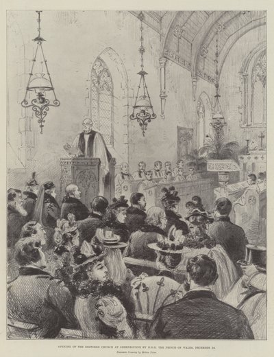 Eröffnung der restaurierten Kirche in Shernbourne durch HRH den Prinzen von Wales, 24. Dezember von Melton Prior