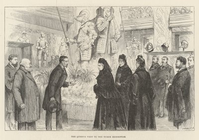 Der Besuch der Königin bei der Tudor-Ausstellung von Melton Prior