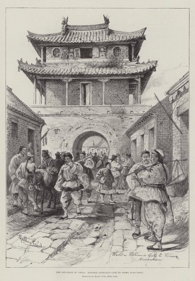 Die Situation in China, westliches Eingangstor zu Tsimo, Kiao-Chau von Melton Prior