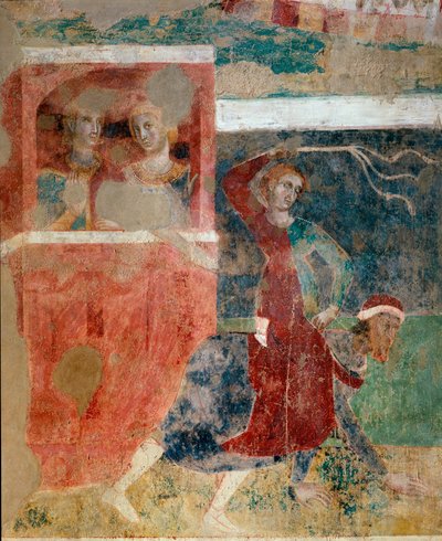 Die Höhen und Tiefen der Einweihungen eines jungen Mannes in die Geheimnisse der Liebe, (Detail) von Memmo di Filippuccio
