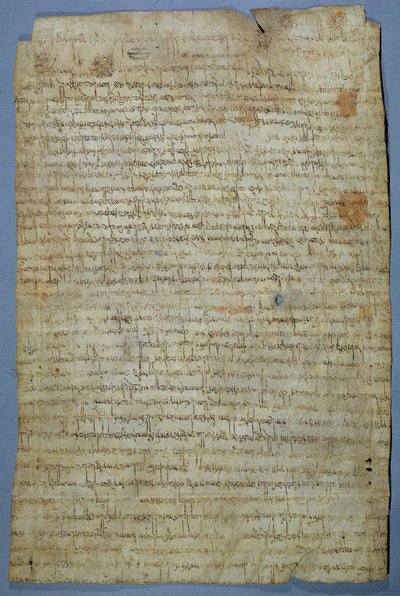 Dokument geschrieben von Wadomir (Uuademir) und seiner Frau Ercamberta, ca. 690-691 von Merovingian