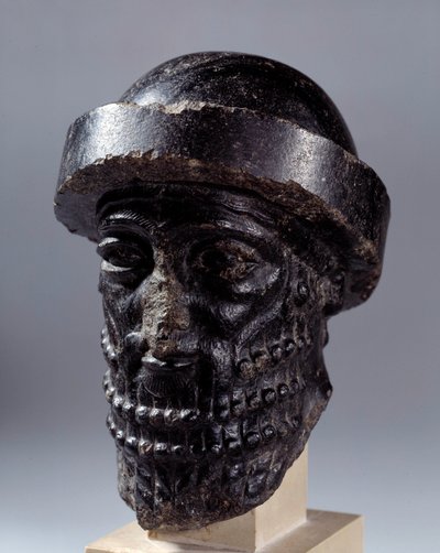 Mesopotamien: in Diorit geschnitzter Kopf namens Hammurabi. Aus Susa von Mesopotamian Mesopotamian