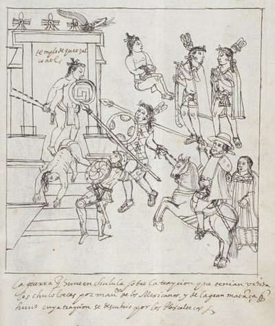 Evangelische Schlacht, aus Historia de Tlaxcala von Diego Muñoz Camargo von Mexican School