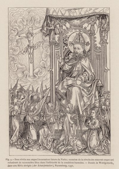 Gott offenbart den Engeln die zukünftige Inkarnation des Wortes von Michael (after) Wolgemut or Wolgemuth