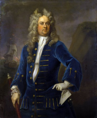 Porträt von Kapitän Robert Harland (ca. 1680-1751), hält ein Teleskop in der Hand von Michael Dahl