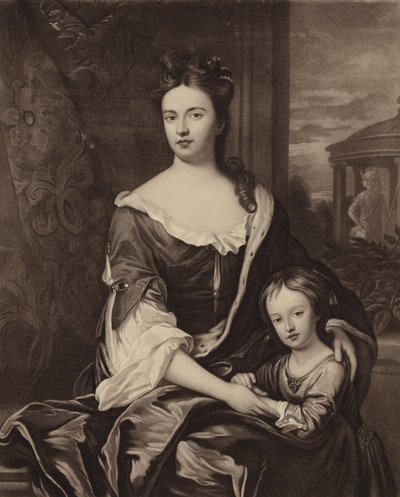 Königin Anne und ihr Sohn William Duke of Gloucester von Michael Dahl