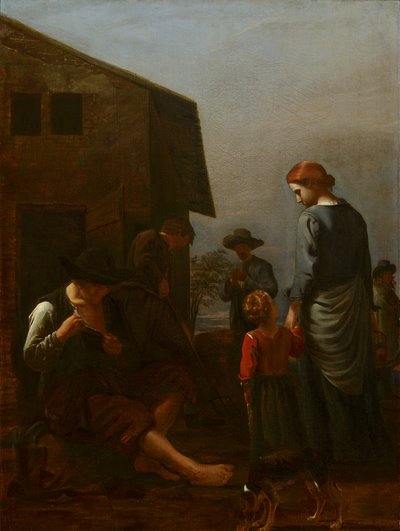 Bauernfamilie mit einem Mann, der sich Flöhe entfernt, 1656-60 von Michael Sweerts