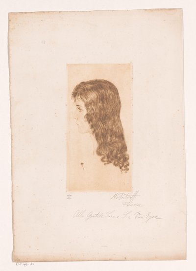 Mädchenkopf mit langem Haar im Profil von Michal Portnoff (signed by artist)