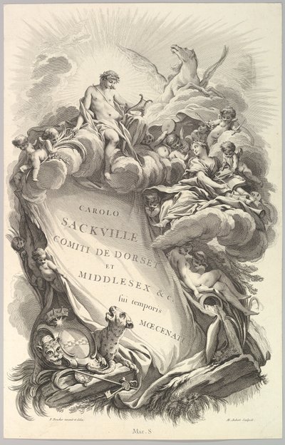 Frontispiz für das Grabmal von Charles Sackville, Graf von Dorset von Michel Aubert