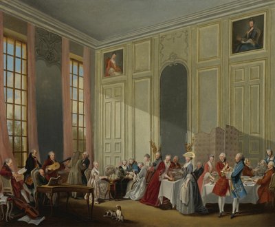 Mozart gibt ein Konzert im Salon des Quatre-Glaces im Palais du Temple am Hof des Prinzen von Michel Barthelemy Ollivier