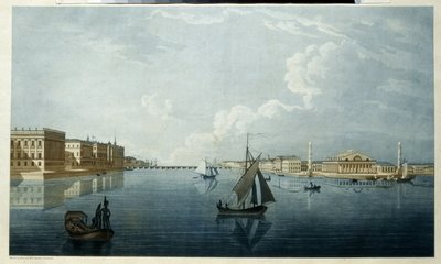 Die Börse und der Marmorpalast (oder Konstantinpalast) in Sankt Petersburg von Michel Francois Damam Demartrait