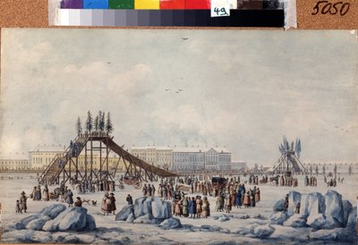 Eine Achterbahn auf der Newa zu Fastnacht von Michel Francois Damam Demartrait