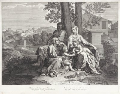 Heilige Familie mit Elisabeth und Johannes dem Täufer von Michel Natalis