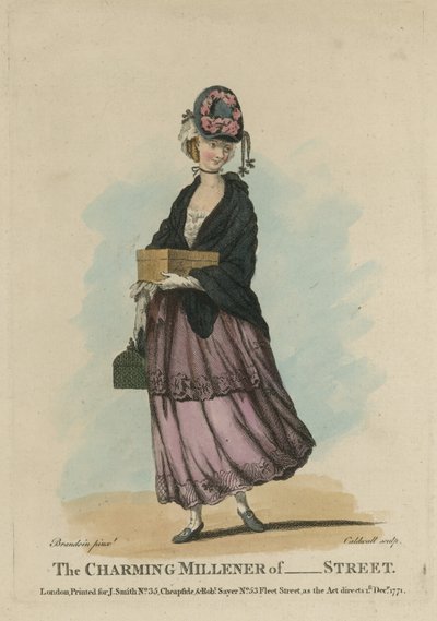 Die charmante Modistin von - Straße von Michel Vincent Brandoin or Brandouin