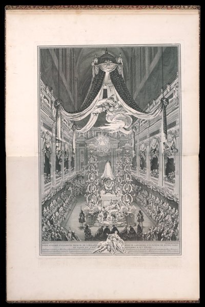 Begräbnis von Elisabeth Thérèse von Lothringen, Königin von Sardinien, in der Kirche Notre Dame von Paris am 22. September 1741 von Michel de Bonneval