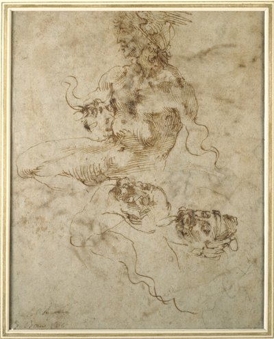 Studie eines jungen Mannes, sitzend von Michelangelo Buonarroti