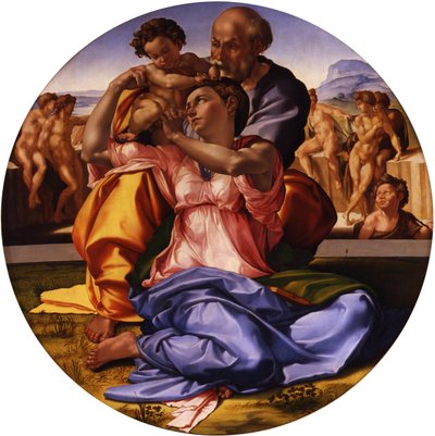 Die Heilige Familie (Doni Tondo) von Michelangelo Buonarroti