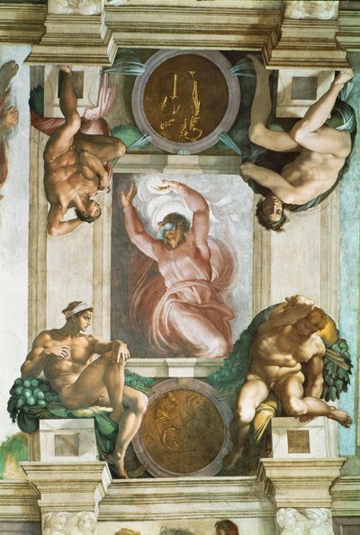 Die Sixtinische Kapelle; Deckenfresken nach der Restaurierung von Michelangelo Buonarroti