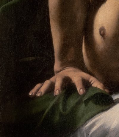 Detail der Hand des Generals aus Judith und Holofernes, 1599 von Michelangelo Merisi da Caravaggio