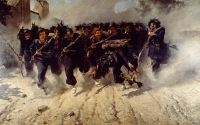 Angriff der Bersaglieri bei Porta Pia, von Michele Cammarano (1835-1920), Öl auf Leinwand, 290x472 cm von Michele Cammarano