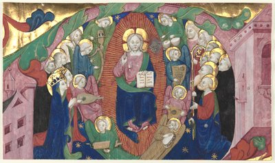 Fragment eines historierten Initials aus einem Chorbuch: Christus in Majestät von Michelino Molinari da Besozzo