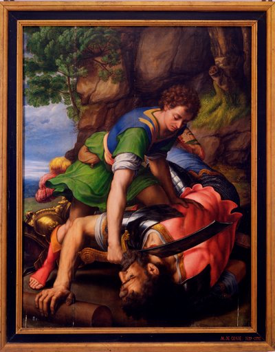 David und Goliath von Michiel I Coxie or Coxcie
