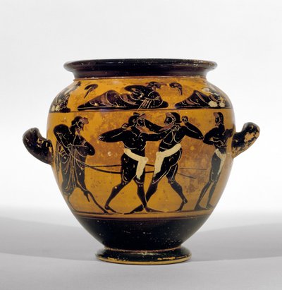 Attische schwarzfigurige Stamnos, die Boxer darstellt, ca. 520-500 v. Chr. von Michigan painter