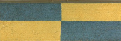 Tafel mit Rechtecken aus blauem und gelbem Federwerk, ca. 650-850 n. Chr. (Federn (blauer und goldener Ara), Baumwollstoff und Kamelidenfaserstoff) von Middle Horizon Epoch 2A