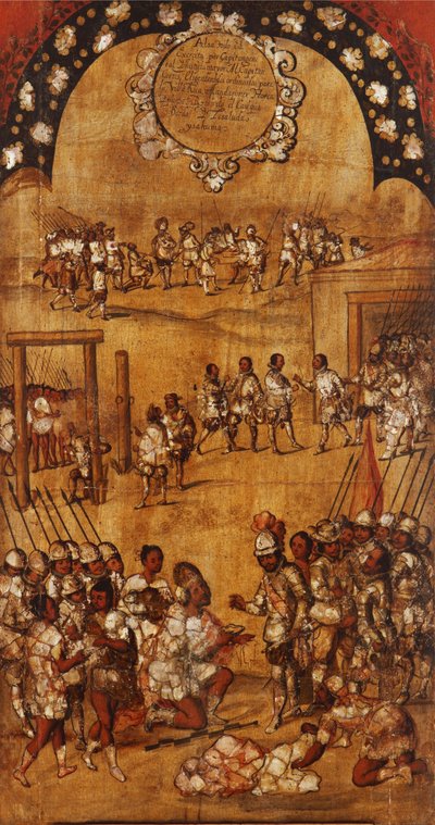 Die Eroberung Mexikos, Tafel III, ca. 1696-1715 von Miguel Gonzalez