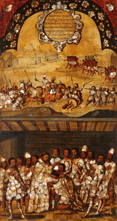Die Eroberung Mexikos, Tafel XIX, ca. 1696-1715 von Miguel Gonzalez