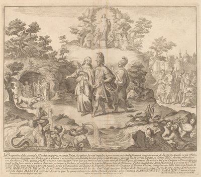 Aeneas und die Kumeische Sibylle, für das "Chinea"-Fest von Miguel de Sorellò after Francisco Preciado