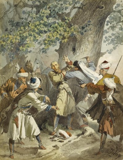 Hände hoch! Aus der Serie Szenen des Kaukasus von Mihaly von Zichy