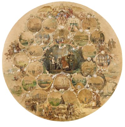 Montage zur Feier des Silberhochzeitsjubiläums von Kaiser Alexander II. von Mihaly von Zichy