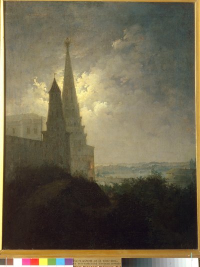 Ansicht des Moskauer Kremls und Zamoskvorechye bei Nacht von Mikhail Ilyich Bocharov