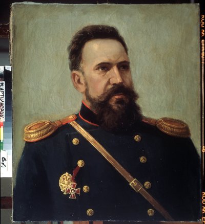 Porträt des Militärs und Ingenieurs Sergei Mosin, Erfinder des Mosin-Nagant-Gewehrs von Mikhail Petrovich Gerets