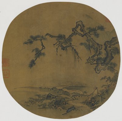 Unter einer Kiefer sitzend, 15.-16. Jahrhundert von Ming Dynasty Chinese School